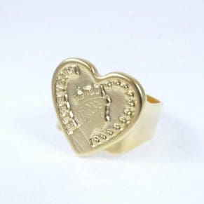 טבעת זהב לב אליזבת - גודל מתכוונן
