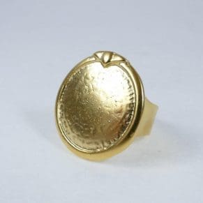 טבעת זהב עגולה מסגרת - גודל מתכוונן