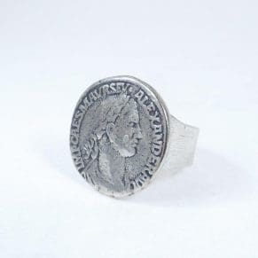 טבעת כסף אלכסנדר דיוקן - גודל מתכוונן