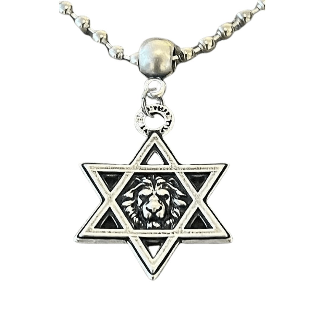 שרשרת אריה מגן דוד עם כלביא