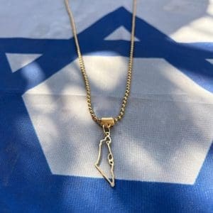 שרשרת תליוני ארץ ישראל ציפוי זהב