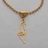 Israel Map Pendant Necklace 24K gold plating