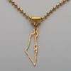 Israel Map Pendant Necklace 24K gold plating
