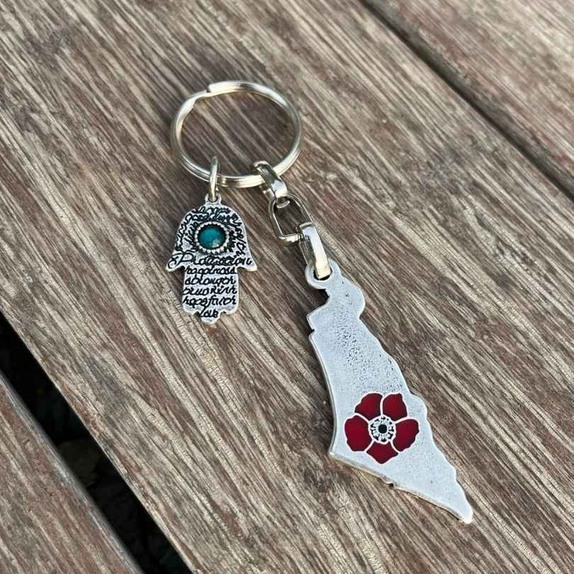 מחזיק מפתחות מפת ישראל