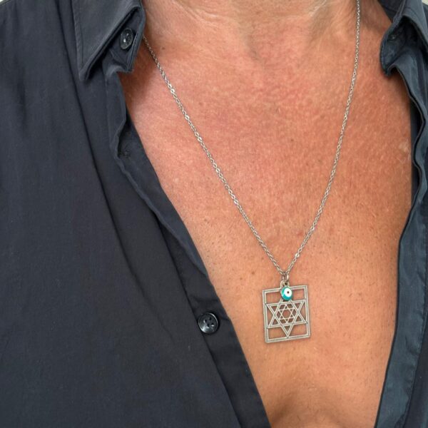 שרשרת סטיינלס סטיל לגבר מגן דוד כפול