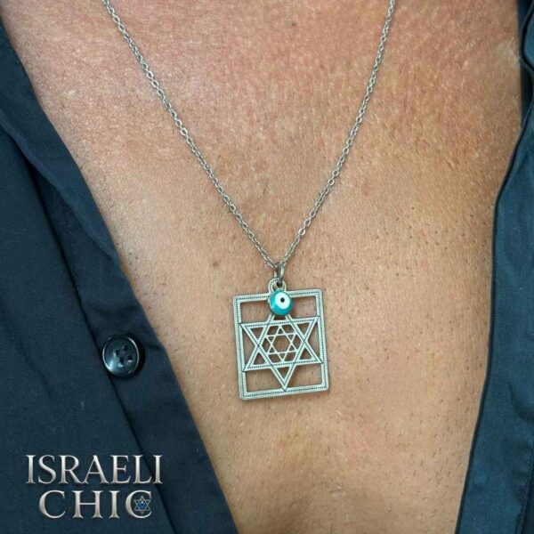 שרשרת סטיינלס סטיל לגבר מגן דוד כפול