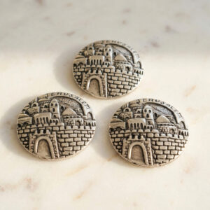 עיטור יודאיקה תבליט ירושלים כסף