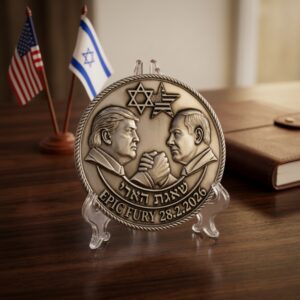 מדליית שאגת הארי על שולחן